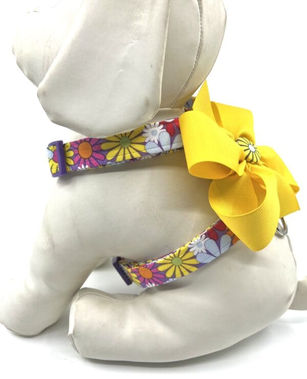 Summer Spring Pink Yellow Purple Orange Daisy Dog Harness- Add on a Removable Bow- Your choice of color - Image 6
