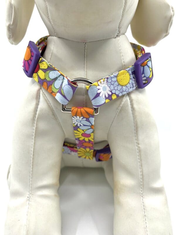 Summer Spring Pink Yellow Purple Orange Daisy Dog Harness- Add on a Removable Bow- Your choice of color - Image 7