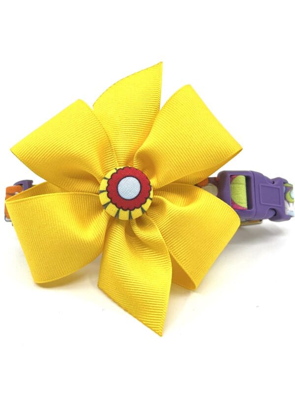 Summer Spring Pink Yellow Purple Orange Daisy Dog Collar- Add on a Removable Bow- Your choice of color - Image 5