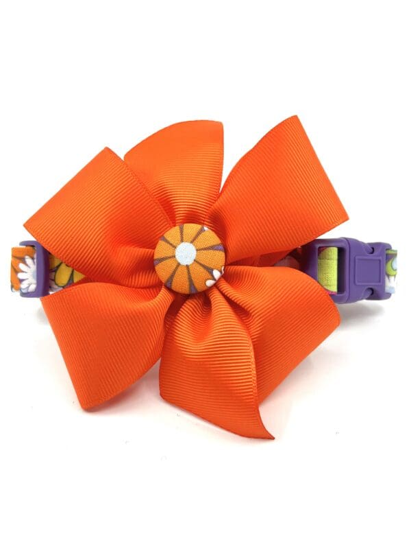 Summer Spring Pink Yellow Purple Orange Daisy Dog Collar- Add on a Removable Bow- Your choice of color - Image 6