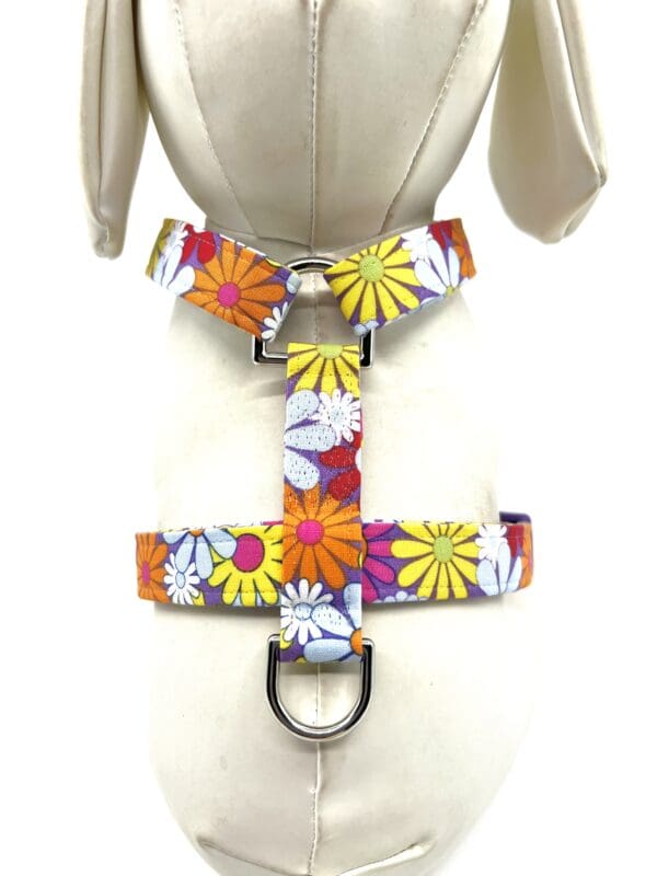 Summer Spring Pink Yellow Purple Orange Daisy Dog Harness- Add on a Removable Bow- Your choice of color - Image 2