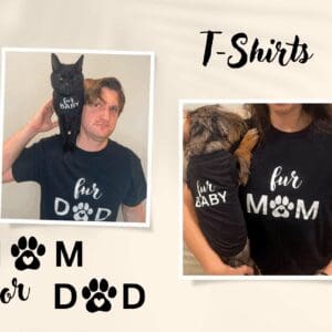 Shirt for fur mom, fur dad, black tshirt, shirt gift for pet lover