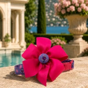Neon Pink Dog Collar- Add on Present Bow or Korker Bow