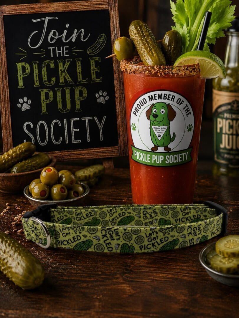 Let's Get Pickled Dog Collar- Add on a Removable Pickle Bow- Join the Pickle Pup Society - Image 2