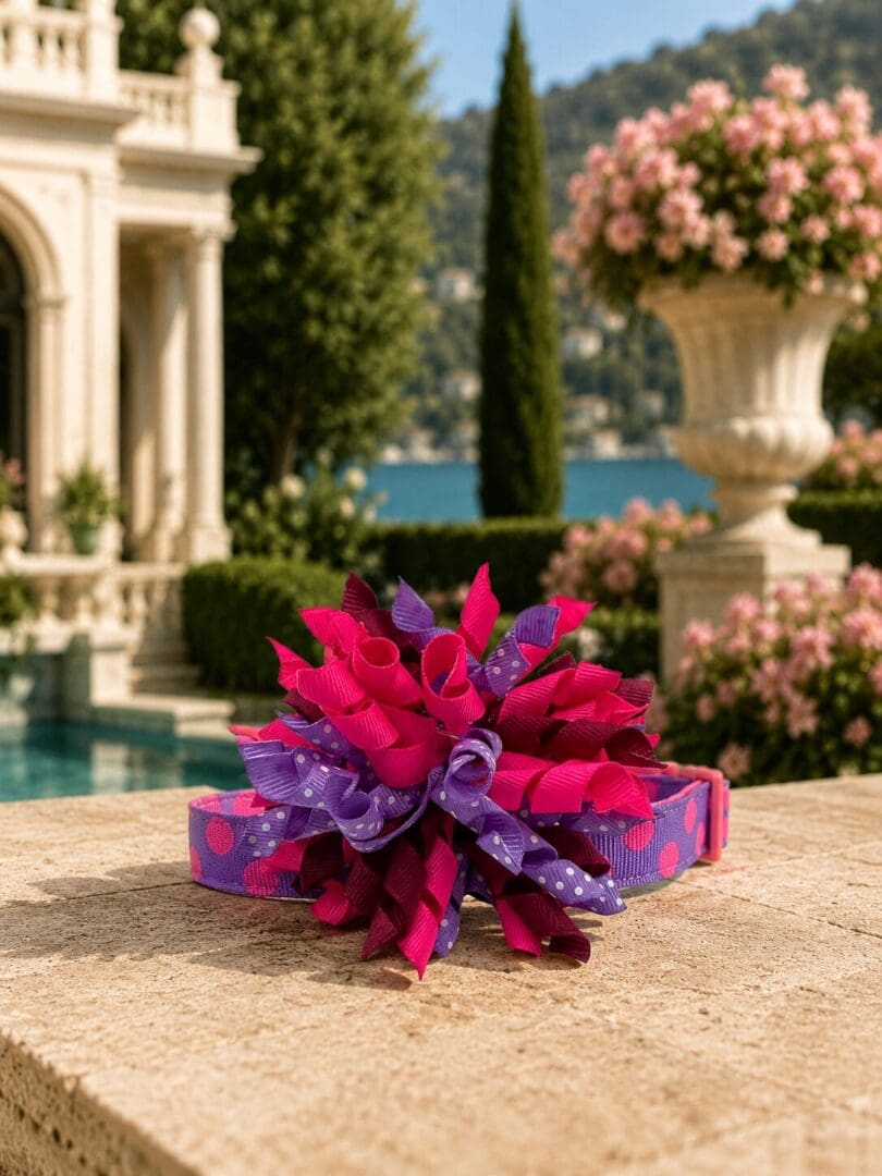 Neon Pink Dog Collar- Add on Present Bow or Korker Bow - Image 2