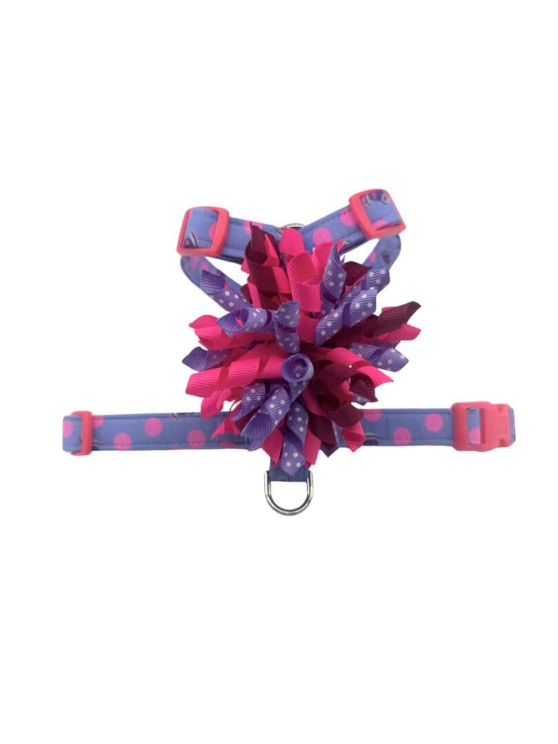 Neon Pink Dog Harness- Add on Removable Present Bow or Korker Bow - Image 4